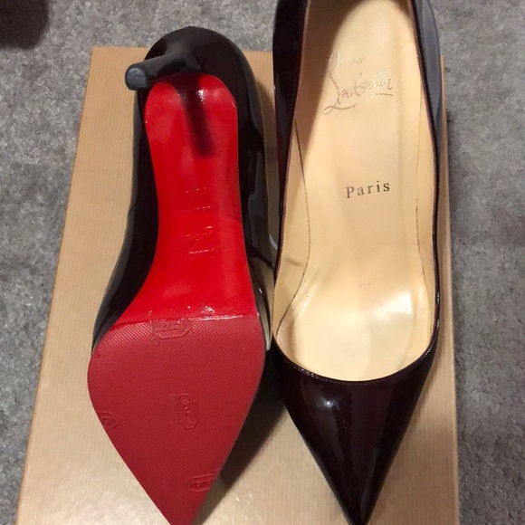Christian Louboutin Patent Pigelle Plato deep plum